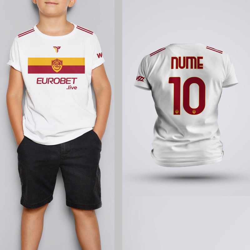 Tricou Copii - AS Roma - Alb - Personalizat