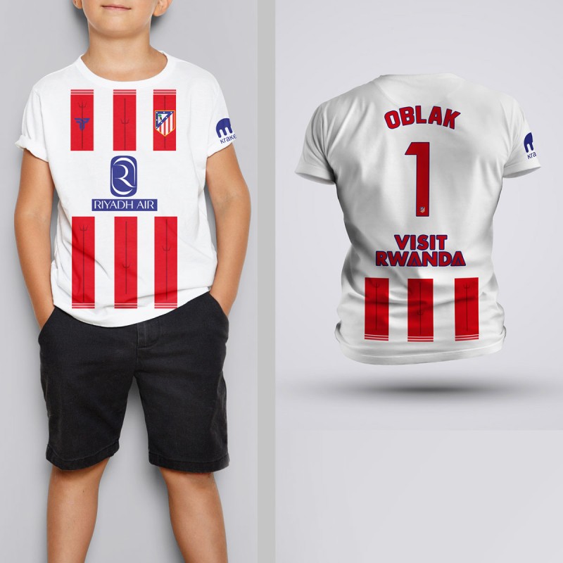 Tricou Copii Oblak - Atletico Madrid - Alb