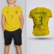 Tricou Copii Silva - Brazilia - Galben,Tricouri Fotbal