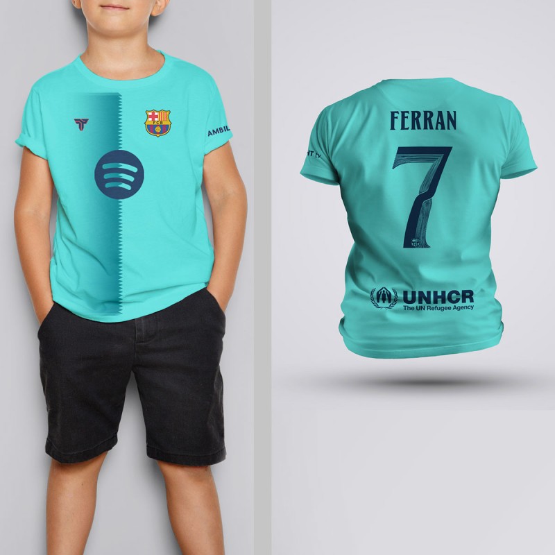 Tricou Copii Ferran-Torres - Barcelona - Vernil,Tricouri Fotbal
