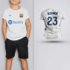 Tricou Copii Kounde - Barcelona - Alb,Tricouri Fotbal