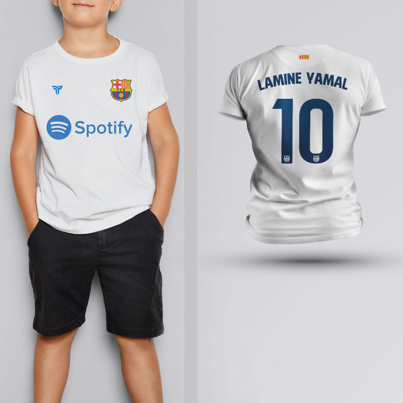 Tricou Copii Yamal - Barcelona - Alb Tricou Copii Yamal - Barcelona - Alb