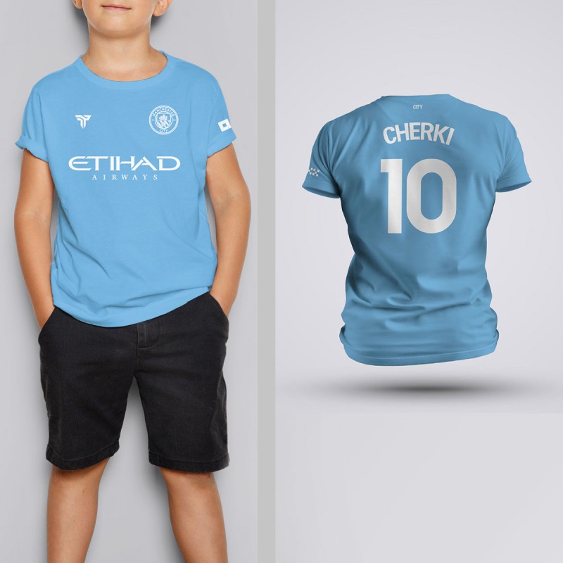 Tricou Copii Cherki - Manchester City - Albastru