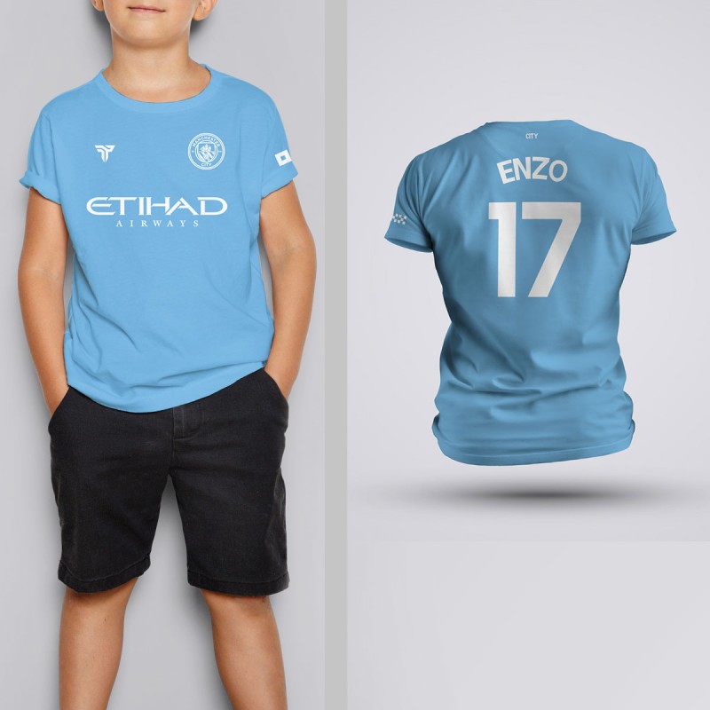 Tricou Copii Fernandez - Manchester City - Albastru