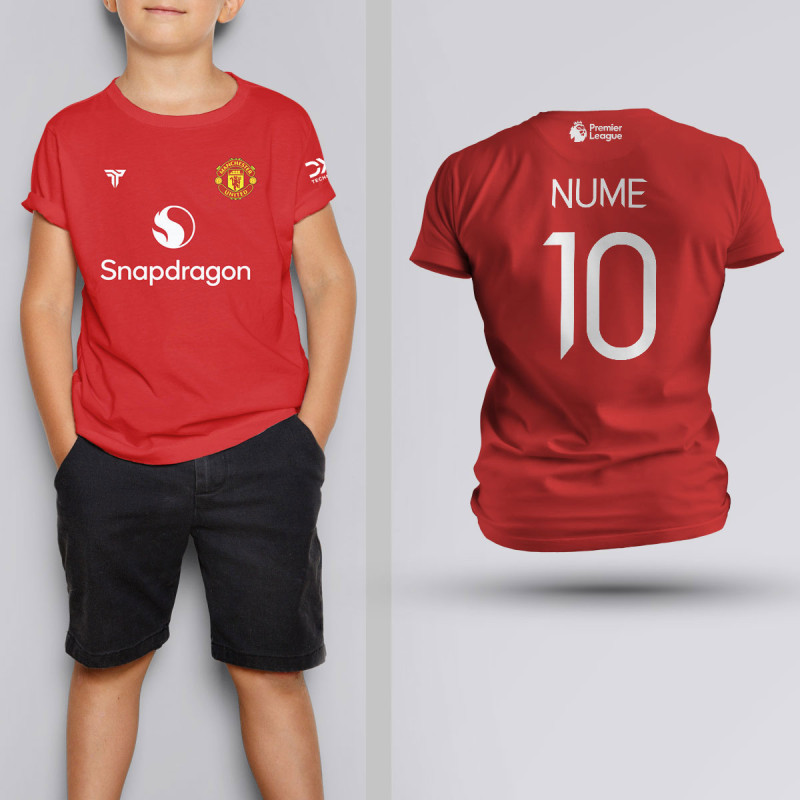 Tricou Copii - Manchester United - Rosu - Personalizat