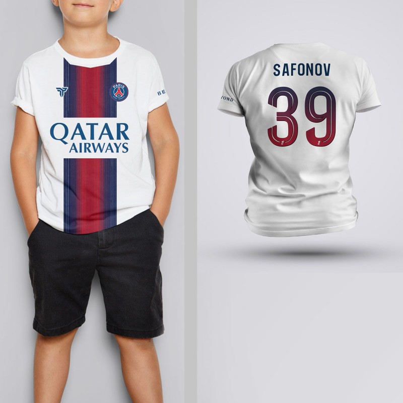 Tricou Copii Safonov - PSG - Alb,Tricouri Fotbal