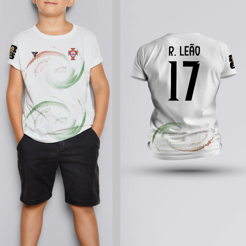 Tricou Copii Rafa Leao - Portugalia - Alb Tricou Copii Rafa Leao - Portugalia - Alb