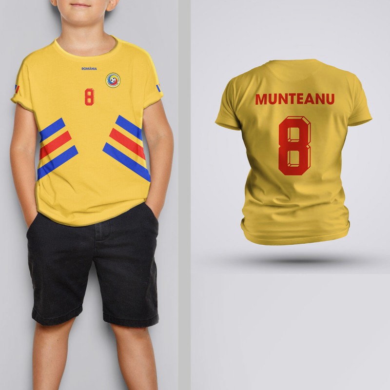 Tricou Copii Munteanu - Romania 94 - Galben,Tricouri Fotbal