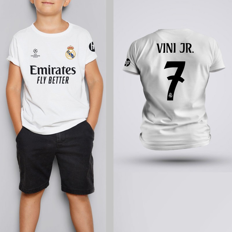 Tricou Copii Vinicius Jr. - Real Madrid - Alb