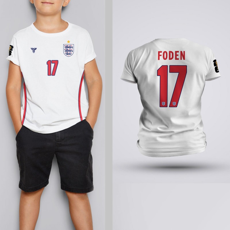 Tricou Copii Foden - Anglia - Alb,Tricouri Fotbal