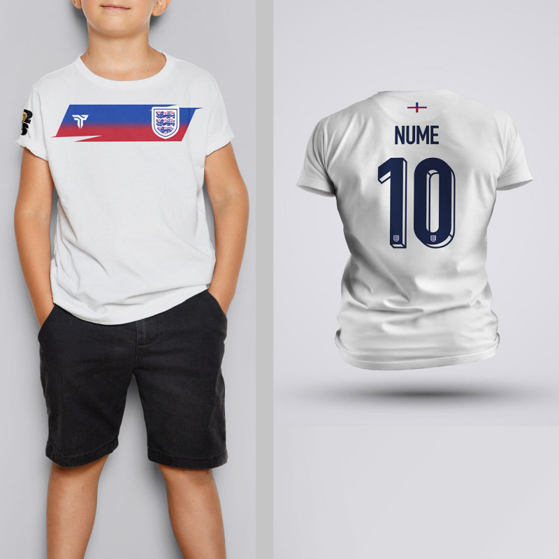 Tricou Copii - Anglia - Alb - Personalizat Tricou Copii - Anglia - Alb - Personalizat