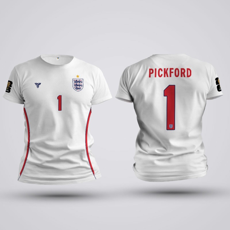 Tricou Pickford - Anglia - Alb,Tricouri Fotbal