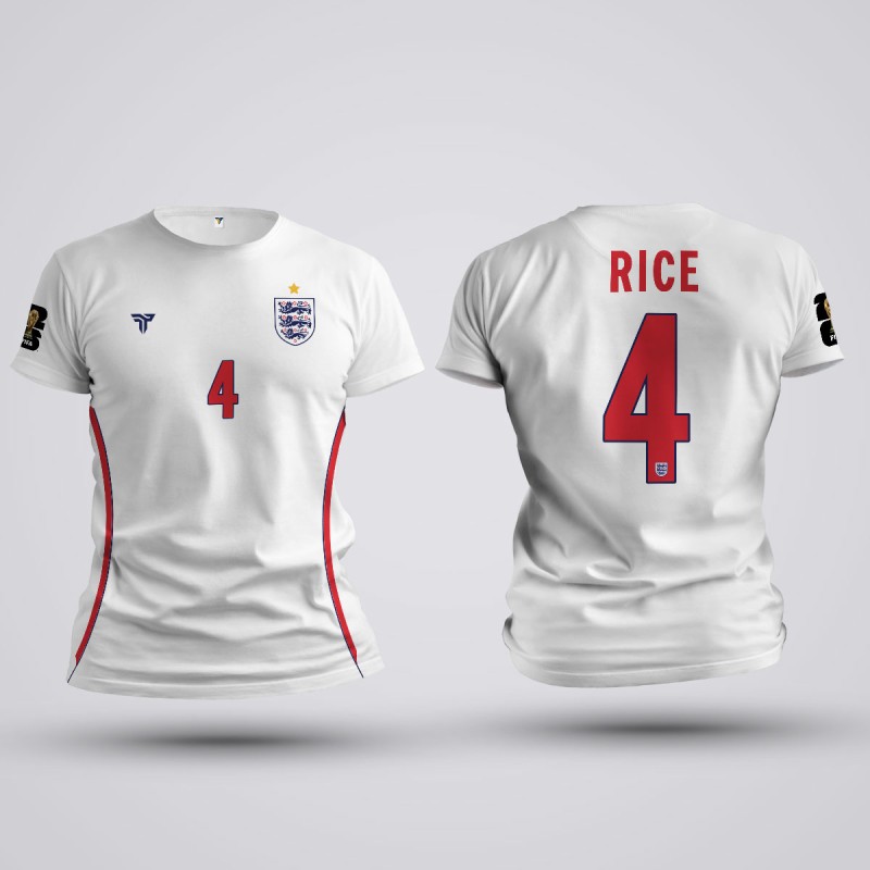 Tricou Rice - Anglia - Alb,Tricouri Fotbal