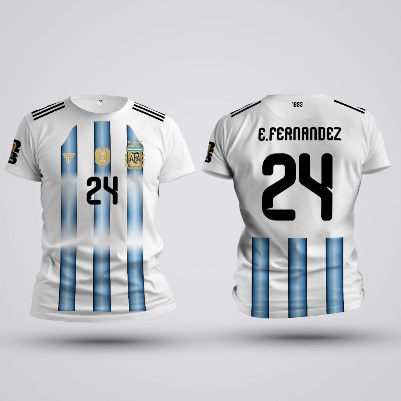 Tricou Fernandez - Argentina - Alb ,Tricouri Fotbal