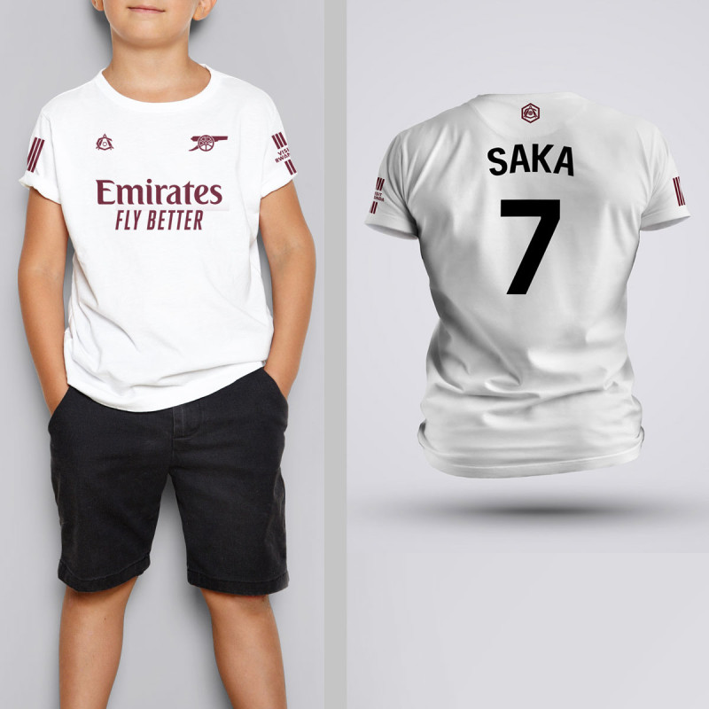 Tricou Copii Saka - Arsenal FC - Alb