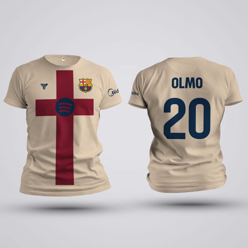 Tricou Olmo - Barcelona - Crem,Tricouri Fotbal