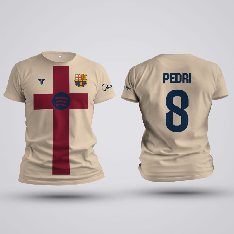 Tricou Pedri - Barcelona - Crem,Tricouri Fotbal