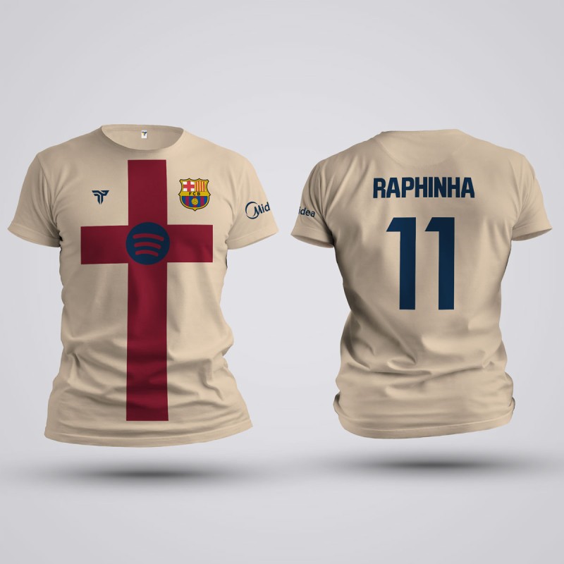 Tricou Raphinha - Barcelona - Crem,Tricouri Fotbal