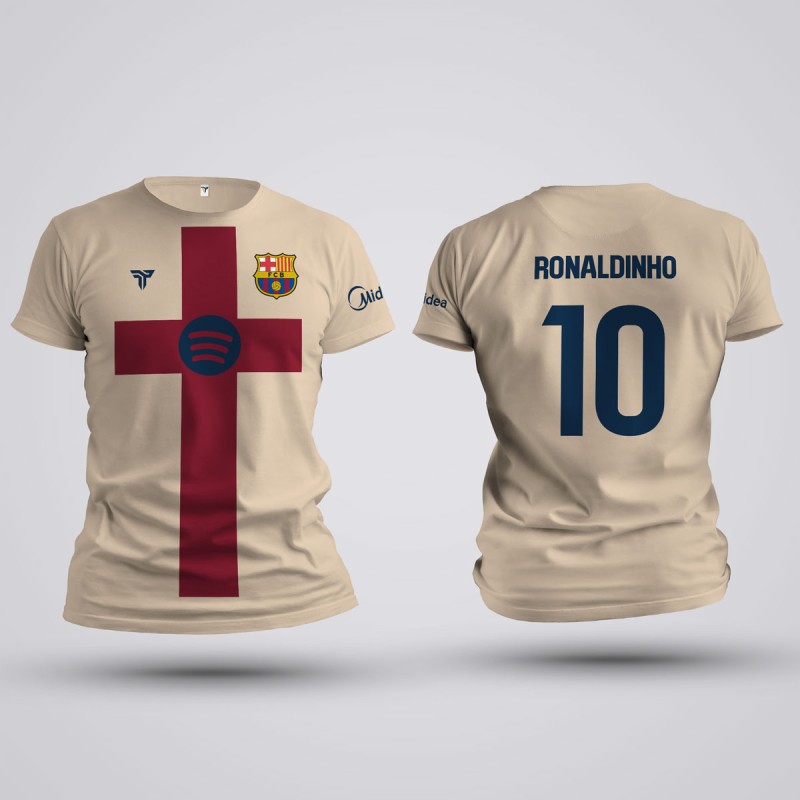 Tricou Ronaldinho - Barcelona - Crem ,Tricouri Fotbal