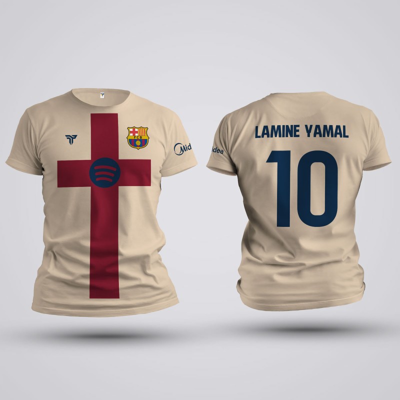 Tricou Yamal - Barcelona - Crem ,Tricouri Fotbal