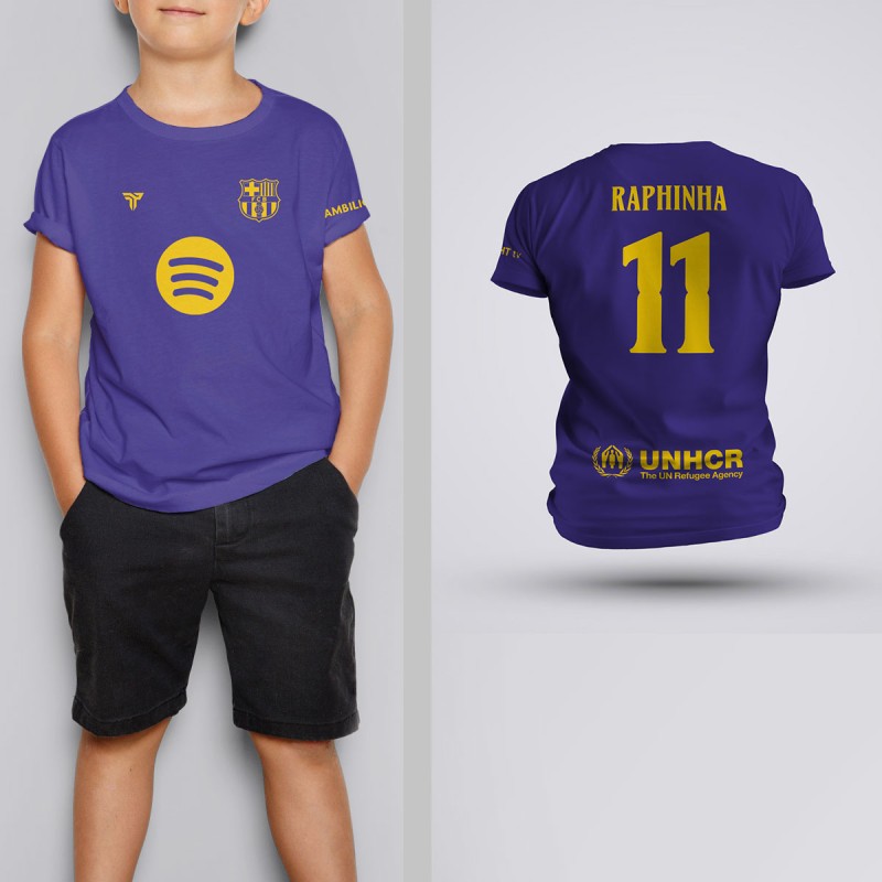Tricou Copii Raphinha - Barcelona - Mov,Tricouri Fotbal