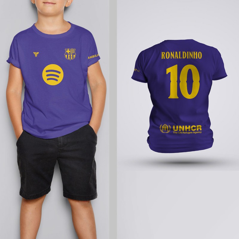 Tricou Copii Ronaldinho - Barcelona - Mov,Tricouri Fotbal