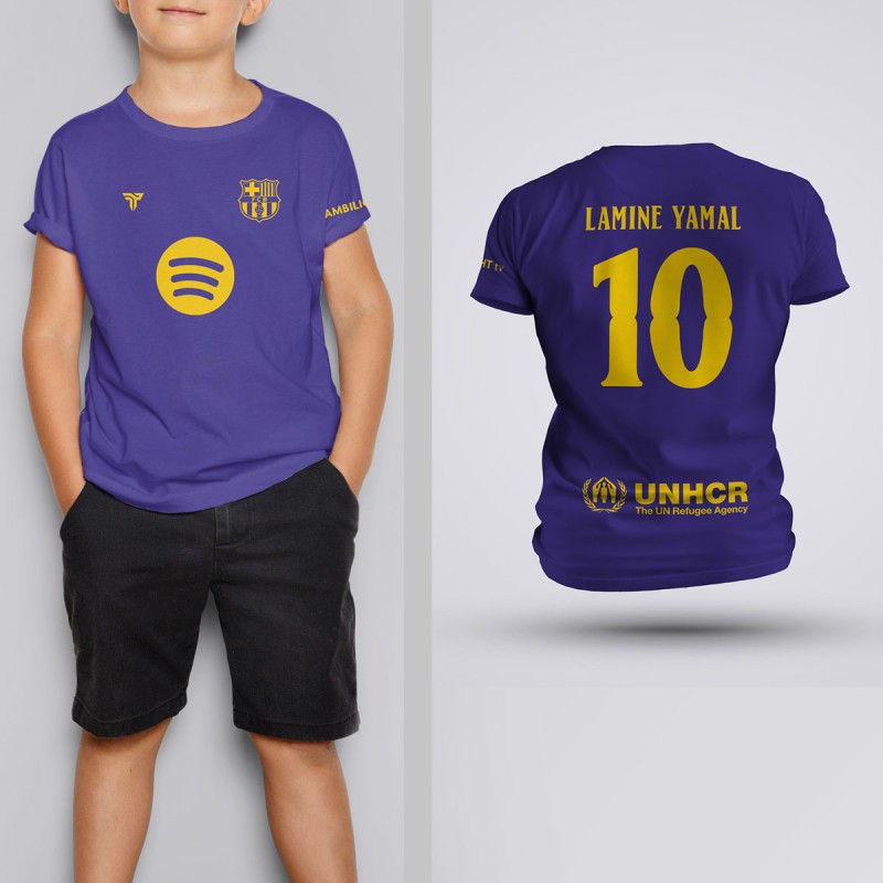 Tricou Copii Yamal - Barcelona - Mov,Tricouri Fotbal