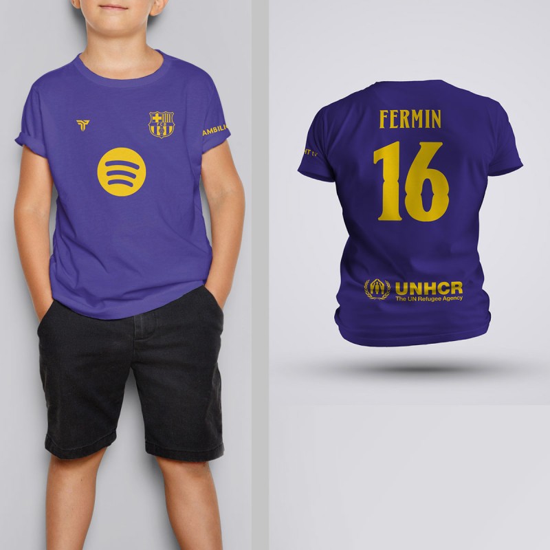 Tricou Copii Fermin - Barcelona - Mov,Tricouri Fotbal