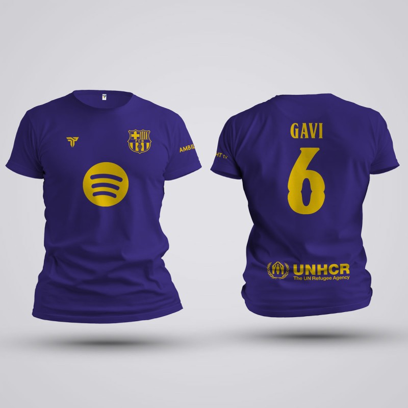 Tricou Gavi - Barcelona - Mov,Tricouri Fotbal