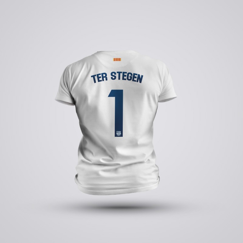 Tricou Ter Stegen - Barcelona - Alb,Tricouri Fotbal