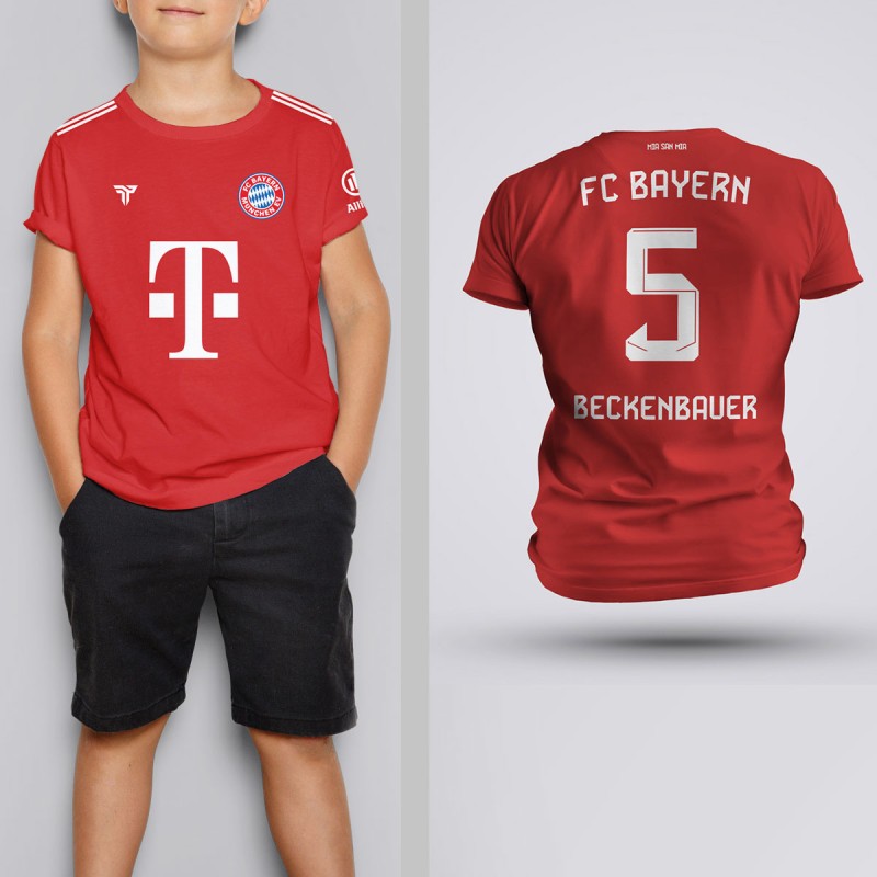 Tricou Copii Beckenbauer- FC Bayern Munich - Rosu,Tricouri Fotbal