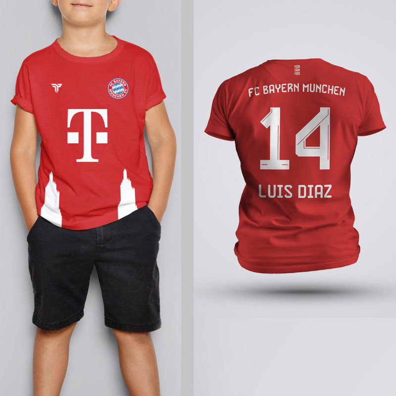 Tricou Copii Luis Diaz - FC Bayern Munich - Rosu