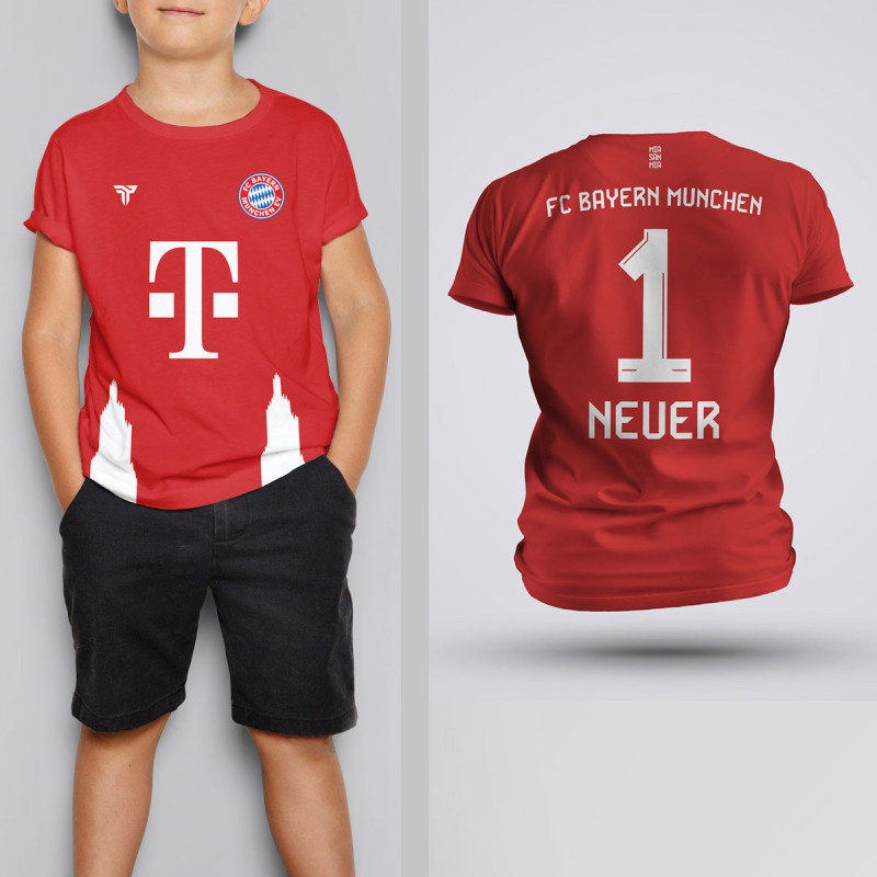 Tricou Copii Neuer - FC Bayern Munich - Rosu