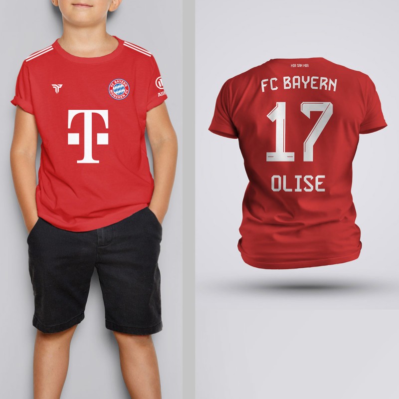 Tricou Copii Olise - FC Bayern Munich - Rosu,Tricouri Fotbal