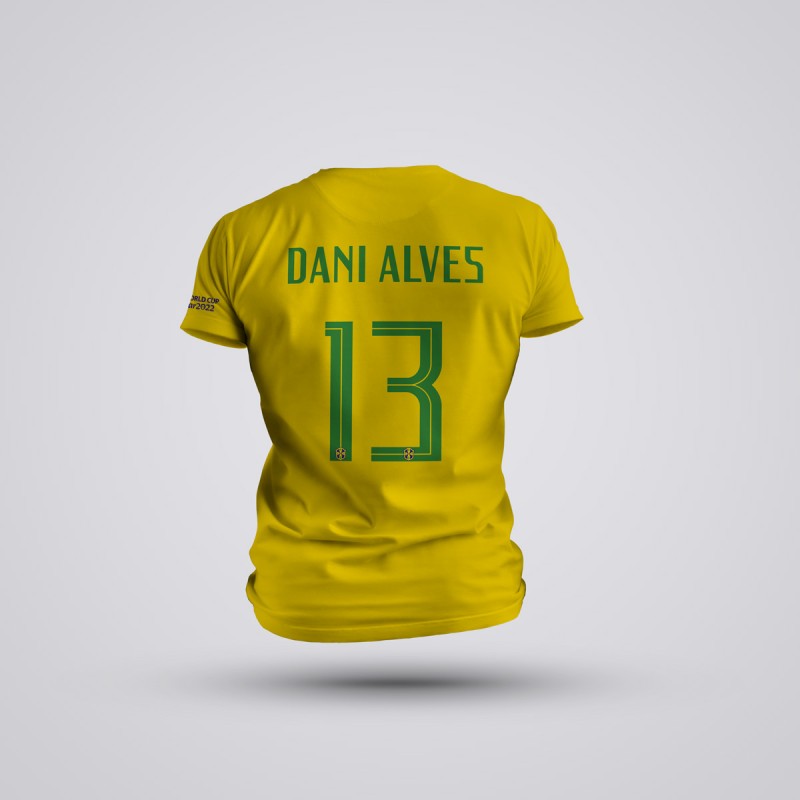Tricou Dani Alves - Brazilia - Galben,Tricouri Fotbal