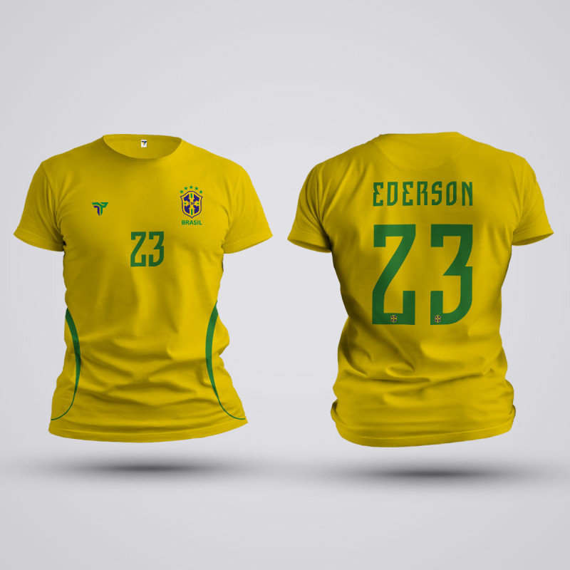 Tricou Ederson - Brazilia - Galben, Tricouri Fotbal