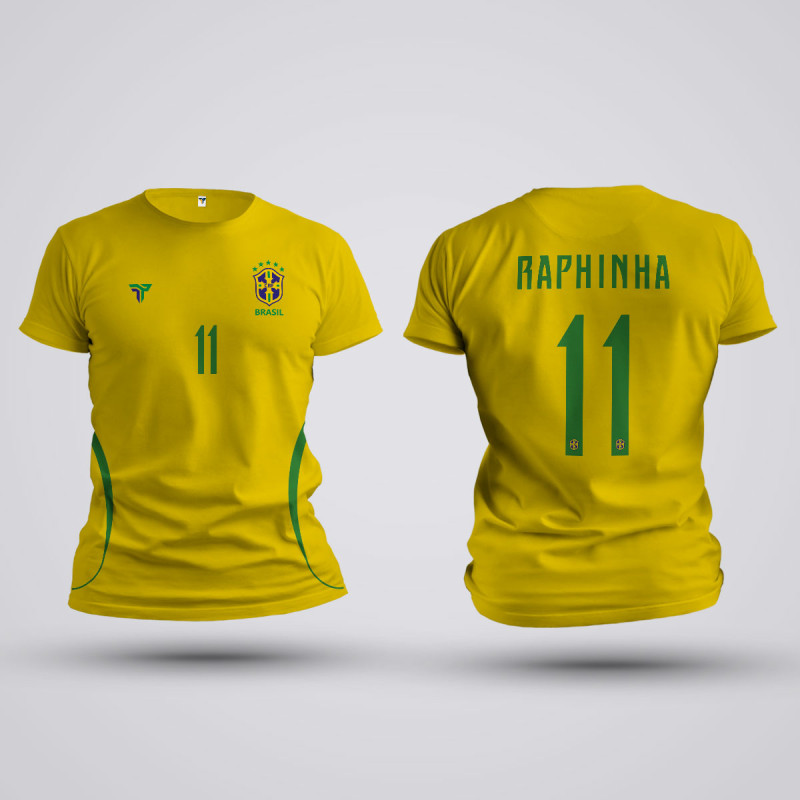 Tricou Raphinha - Brazilia - Galben