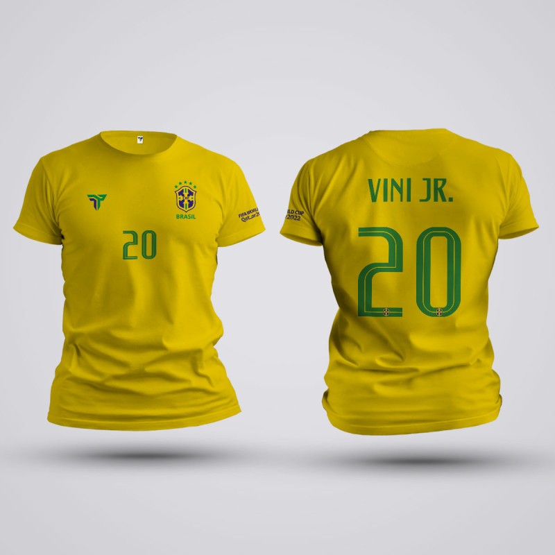 Tricou Vinicius Jr - Brazilia - Galben