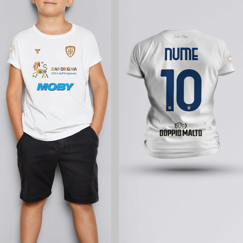Tricou Copii - Cagliari Calcio - Alb - Personalizat Tricou Copii - Cagliari Calcio - Alb - Personalizat