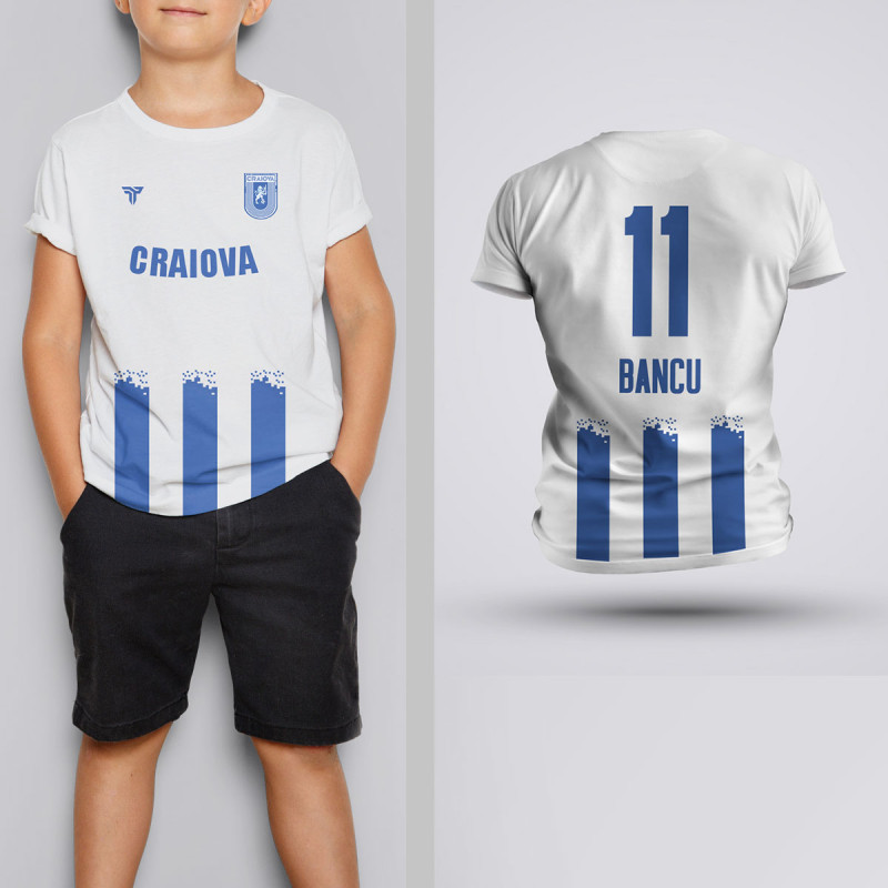 Tricou Copii Bancu - Craiova - Alb,Tricouri Fotbal