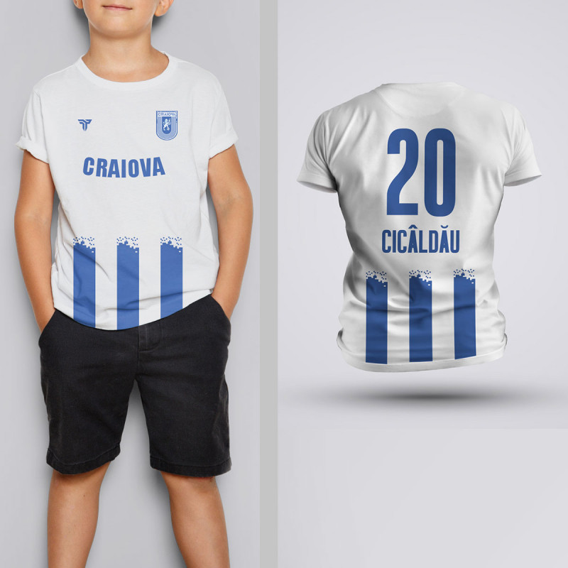Tricou Copii Cicaldau - Craiova - Alb,Tricouri Fotbal