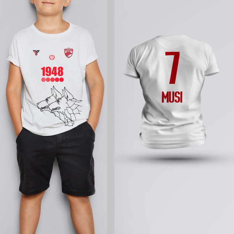 Tricou Copii Musi - Dinamo - Alb 