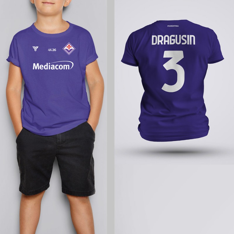 Tricou Copii Dragusin - Fiorentina - Mov