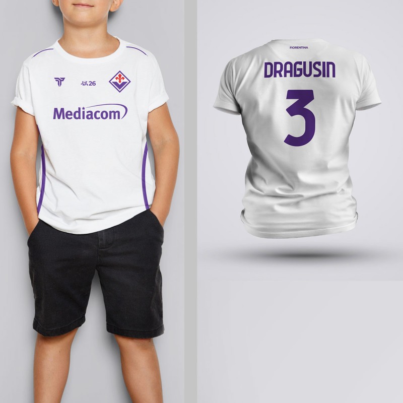 Tricou Copii Dragusin - Fiorentina - Alb