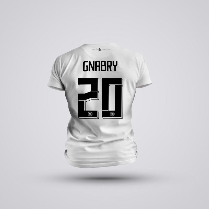 Tricou Copii Gnabry - Germania - Alb,Tricouri Fotbal