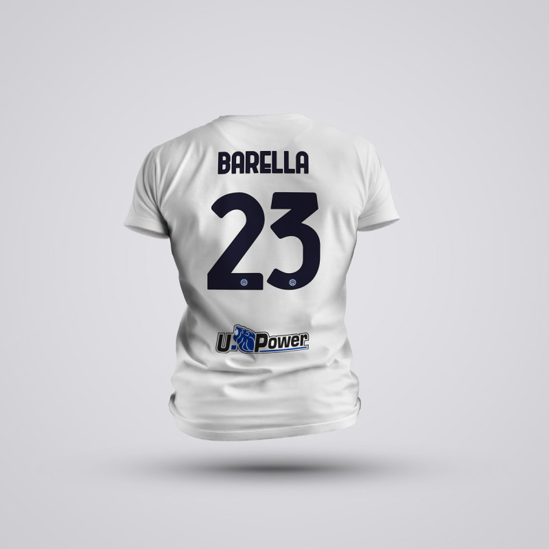 Tricou Barella  - Inter Milan - Alb,Tricouri Fotbal