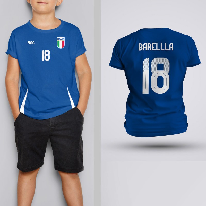 Tricou Copii Barella - Italia - Albastru