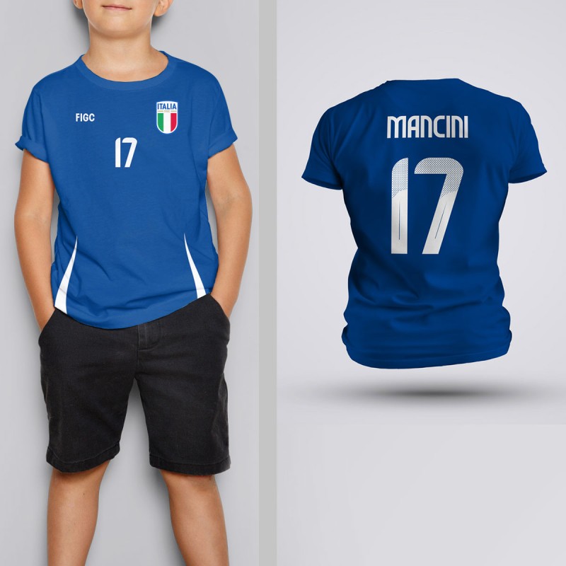 Tricou Copii Mancini - Italia - Albastru