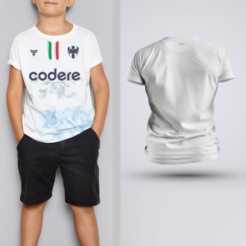 Tricou Copii - C.F Monterrey - Alb