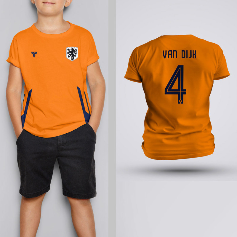 Tricou Copii Van Dijk - Olanda - Portocaliu